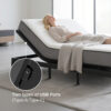 Adjustable Bed Frame with Massage Head & Foot Incline Queen Size Wireless Remote, two types of USB ports: Type-A and Type-C, LED Night Light, 4 Height-Adjustable Legs Easy assembly - Image 8