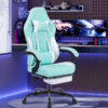 Ergonomic Video Gamer Chairs,Computer Gaming Chairs with Massage Lumbar Support and footrest,Racing Style Computer Chair Adjustable Headrest for Adults,Pink White - Image 9