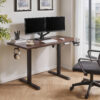 Solid Rubberwood Electric Standing Desk, Adjustable Height Sit Stand Desk with Single Motor, Ergonomic Home Office Desk with 2-Tier Legs - Image 7