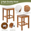 5 Piece Outdoor Bar Set, Patio Acacia Wood Bar Height Table & Four Stools with Cushions, Wood Dining Bar Set for Backyard, Poolside, Balcony, Beige Cushion and Natural Wood - Image 5