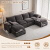 108" Sectional Couches for Living Room, U Shaped Cloud Couch Sectional with Ottoman Storage, Modular Sectional Sofa with Pillow, Deep Seater Sofa for Living Room (Gray, 4 Seater with 2 Ottoman) - Image 2