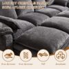 108" Sectional Couches for Living Room, U Shaped Cloud Couch Sectional with Ottoman Storage, Modular Sectional Sofa with Pillow, Deep Seater Sofa for Living Room (Gray, 4 Seater with 2 Ottoman) - Image 5