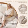 Modern Loveseat Sofa for Living Room, Comfy Chenille Deep Seat Cloud Loveseat Couch with Ottoman, Easy Assembly for Small Spaces, Bedroom, Apartment and Office, Beige - Image 3