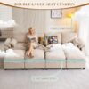 108" Sectional Couches for Living Room, U Shaped Cloud Couch Sectional with Ottoman Storage, Modular Sectional Sofa with Pillow, Deep Seater Sofa for Living Room (Beige, 3 Seater with 2 Ottoman) - Image 3