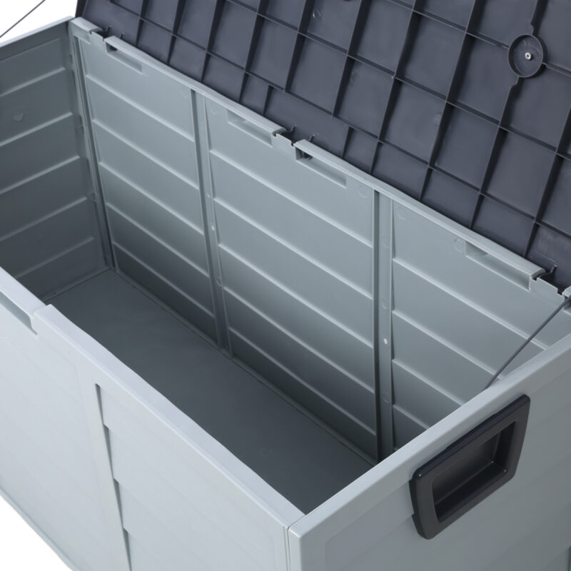 All Weather UV Pool Deck Box Storage Shed Bin Backyard Patio Outdoor w/ Wheel,75 Gallon Resin Deck Box-Organization and Storage for Patio Furniture Outdoor Cushions,Garden Tools and Pool Toys - Image 9