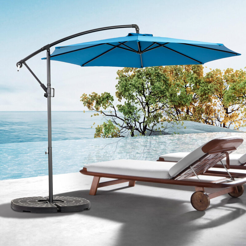 Best Choice Products 10ft Offset Hanging Market Patio Umbrella w/Easy Tilt Adjustment, Polyester Shade, 8 Ribs for Backyard, Poolside - Image 8