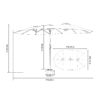 14.8 Ft Double Sided Outdoor Umbrella Rectangular Large with Crank - Image 3