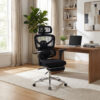 Ergonomic Home Office Desk Chair with Massage Lumbar Support,4D Headrest & 5D Armrests, Adjustable Back High and Seat Depth(Black) - Image 2