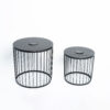 2-Pack Solar Powered Nesting Side Table Set, Modern Round End Tables with Solar LED Lights, Metal Wire Cage Accent Tables, Indoor/Outdoor Patio Nightstand for Living Room, Balcony, Garden, Matte Black - Image 9