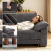 112'' L Shaped Sectional Couch for Living Room, Extra Deep Seat Modular Sectional Sofa with Washable Covers, 3-Seat Modern Cloud Couch for Apartment, Bedroom, Office, Gray - Image 2