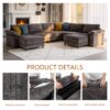 112'' L Shaped Sectional Couch for Living Room, Extra Deep Seat Modular Sectional Sofa with Washable Covers, 3-Seat Modern Cloud Couch for Apartment, Bedroom, Office, Gray - Image 5