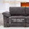 112'' L Shaped Sectional Couch for Living Room, Extra Deep Seat Modular Sectional Sofa with Washable Covers, 3-Seat Modern Cloud Couch for Apartment, Bedroom, Office, Gray - Image 7