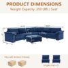 Oversized L Shaped Sectional Couch for Living Room, Extra Large Deep Seat Modular Sectional Sofa with Washable Covers, Modern Cloud Couch for Apartment, Bedroom, Blue - Image 2