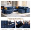 Oversized L Shaped Sectional Couch for Living Room, Extra Large Deep Seat Modular Sectional Sofa with Washable Covers, Modern Cloud Couch for Apartment, Bedroom, Blue - Image 4