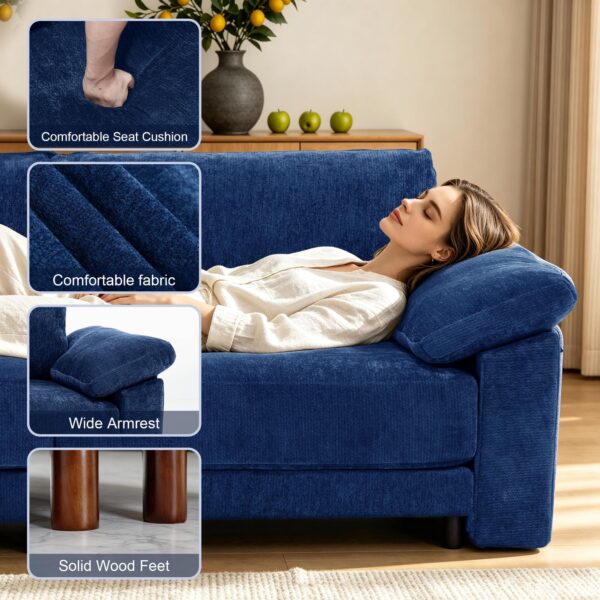 Oversized L Shaped Sectional Couch for Living Room, Extra Large Deep Seat Modular Sectional Sofa with Washable Covers, Modern Cloud Couch for Apartment, Bedroom, Blue