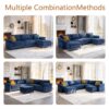 Oversized L Shaped Sectional Couch for Living Room, Extra Large Deep Seat Modular Sectional Sofa with Washable Covers, Modern Cloud Couch for Apartment, Bedroom, Blue - Image 6