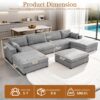 Oversized Modular Sectional Sofa, Extra Large Deep Seat Couch with Covers Removable, Modern Luxury Chenille Cloud Couch, Sectional Couches for Living Room, Apartment (Light Gray, 4 Seater+3 Ottoman) - Image 2