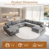 Oversized Modular Sectional Sofa, Extra Large Deep Seat Couch with Covers Removable, Modern Luxury Chenille Cloud Couch, Sectional Couches for Living Room, Apartment (Light Gray, 7 Seater+2 Ottoman) - Image 2