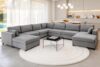 Oversized Modular Sectional Sofa, Extra Large Deep Seat Couch with Covers Removable, Modern Luxury Chenille Cloud Couch, Sectional Couches for Living Room, Apartment (Light Gray, 7 Seater+2 Ottoman)