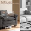 YI DANICA Modular Cloud Couch Sectional, Comfy Deep Seat Sectional Sofa with Moveable Ottoman, Over-Sized Modular Cloud Sofa, Cloud Couches for Living Room (Black, 2 Seater & 1 Ottoman) - Image 4
