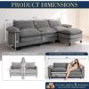 YI DANICA Modular Cloud Couch Sectional, Comfy Deep Seat Sectional Sofa with Moveable Ottoman, Over-Sized Modular Cloud Sofa, Cloud Couches for Living Room (Gray, 3 Seater & 1 Ottoman) - Image 2