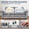 YI DANICA Modular Cloud Couch Sectional, Comfy Deep Seat Sectional Sofa with Moveable Ottoman, Over-Sized Modular Cloud Sofa, Cloud Couches for Living Room (Gray, 3 Seater & 1 Ottoman) - Image 3