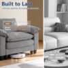 YI DANICA Modular Cloud Couch Sectional, Comfy Deep Seat Sectional Sofa with Moveable Ottoman, Over-Sized Modular Cloud Sofa, Cloud Couches for Living Room (Gray, 3 Seater & 1 Ottoman) - Image 5