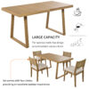U_Style Multi-person Outdoor Acacia Wood Dining Table and Chair Set, Thick Cushions, Suitable for Balcony, Vourtyard, and Garden - Image 4