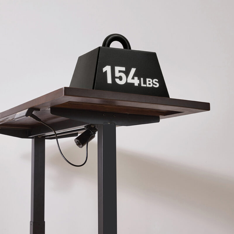 Solid Rubberwood Electric Standing Desk, Adjustable Height Sit Stand Desk with Single Motor, Ergonomic Home Office Desk with 2-Tier Legs - Image 11