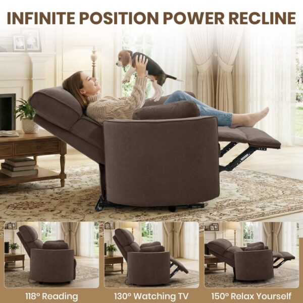 Oversized Power Recliner Chair with USB, Extra Wide 32.7" Seat for Big & Tall Adults, 400-550 lbs Capacity Lounge Chair for Living Room
