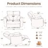 Oversized Power Recliner Chair with USB, Extra Wide 32.7" Seat for Big & Tall Adults, 400-550 lbs Capacity Lounge Chair for Living Room - Image 5