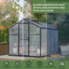 6x8 FT Greenhouse for Outdoors, Polycarbonate Greenhouse with Quick Setup Structure and Roof Vent, Aluminum Large Walk-in Greenhouse for Outside Garden Backyard, Black - Image 12