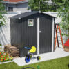 Metal Outdoor Storage Shed 6FT x 4FT, Steel Utility Tool Shed Storage House , Metal Sheds Outdoor Storage for Backyard Garden Patio Lawn (6' x 4'),Gray - Image 10