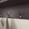 White Entryway Wall Mounted Coat Rack with 4 Dual Hooks Living Room Wooden Storage Shelf - Image 19