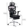 Ergonomic Home Office Desk Chair with Massage Lumbar Support,4D Headrest & 5D Armrests, Adjustable Back High and Seat Depth(Black) - Image 8