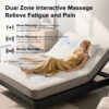 Adjustable Bed Frame with Massage Head & Foot Incline Queen Size Wireless Remote, two types of USB ports: Type-A and Type-C, LED Night Light, 4 Height-Adjustable Legs Easy assembly - Image 3