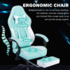 Ergonomic Video Gamer Chairs,Computer Gaming Chairs with Massage Lumbar Support and footrest,Racing Style Computer Chair Adjustable Headrest for Adults,Pink White - Image 12
