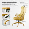 Ergonomic Colorful Office Chair 350LBS Home Office Mesh Breathable High Back, With Adjustable Lumbar Support Computer Chair, Integrated Molded Foam Seat Cushion, Fireproof - Image 8