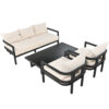U_Style Multi-Person Outdoor Steel Sofa Set with Coffee Table, Waterproof & Anti-Rust Patio Seating, UV-Resistant Cushions for Garden, Lawn & Backyard - Image 6