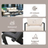 U_Style Multi-Person Outdoor Steel Sofa Set with Coffee Table, Waterproof & Anti-Rust Patio Seating, UV-Resistant Cushions for Garden, Lawn & Backyard - Image 3