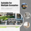 U_Style Multi-Person Outdoor Steel Sofa Set with Coffee Table, Waterproof & Anti-Rust Patio Seating, UV-Resistant Cushions for Garden, Lawn & Backyard - Image 12