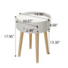 18"H Nightstand with Storage Drawer & Oak Legs Bedside Table, Sofa Side Coffee Table for Bedroom, Living Room, White - Image 6