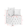 Velvet Upholstered Swivel Chair for Living Room, with Button Tufted Design and Movable Wheels, Including 3 Pillows - Image 12