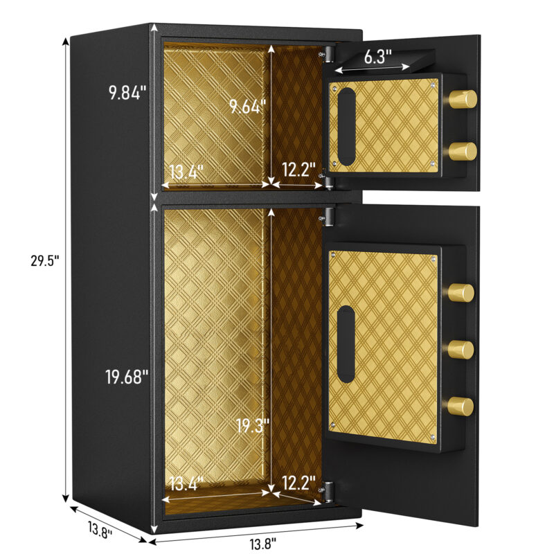 Large Double-door Coin-operated Safe,Digital Security Safe with Fireproof and Waterproof Bag,6.5 Cubic Feet Safe Box with Hidden Code Function for Home,Office and Hotel - Image 4