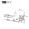 TREXM 1-Piece Woven Rope Outdoor Swing Sofa with Soft Cushions Seating 2 for Patio, Courtyard and Balcony (Beige) - Image 3