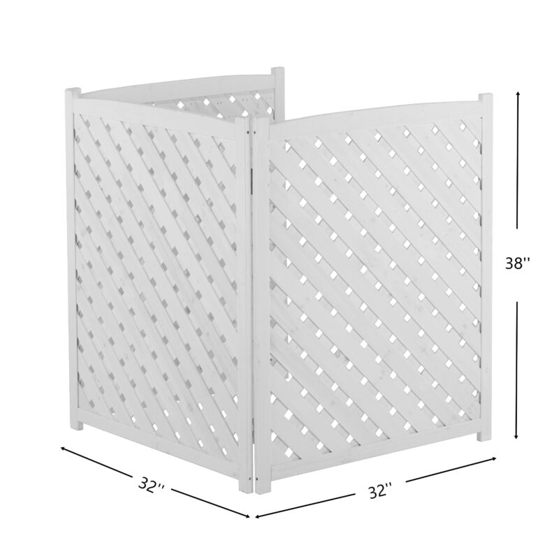 3-Panel Outdoor Air Conditioner Fence Screen, Outside Wood Privacy Fence, 32" W x 38" H - Image 12