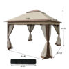 Outdoor 11x 11Ft Pop Up Gazebo Canopy With Removable Zipper Netting,2-Tier Soft Top Event Tent,Suitable For Patio Backyard Garden Camping Area,Coffee - Image 8