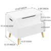 Wooden Toy Box, Kids Toy Storage Organizer with Front Bookshelf, Flip-Top Lid, Safety Hinge, Boys Girls Toy Chest Bench for Playroom Kids Room Organization (White) - Image 3