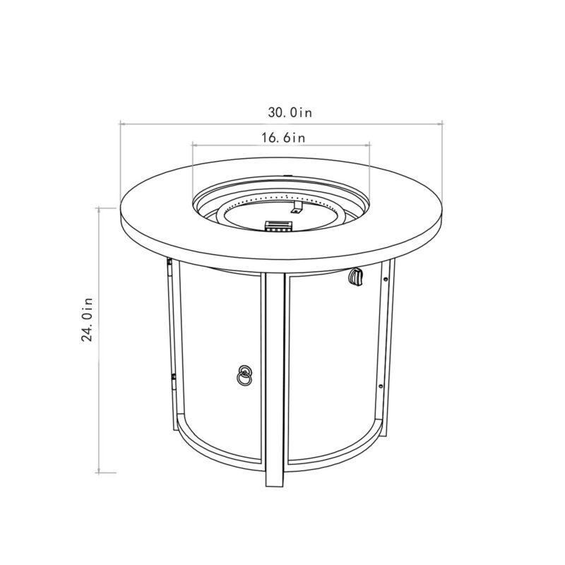 30" Propane Gas Fire Pit Table, 50000 BTU Round Steel Fire Pit for Outside Patio Deck Garden Courtyard-Black - Image 7