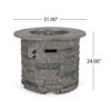 Outdoor 32" Round MgO Propane Fire Pit, Grey Top - 40,000 BTU - Image 4